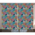 thumbnail image 1 of Flower Curtains 2 Panels Set, Ethnic Floral Composition Petal Silhouettes Corsage Feminine Romance Illustration, Window Drapes for Living Room Bedroom, 108"W X 84"L,Multicolor, by Ambesonne, 1 of 3