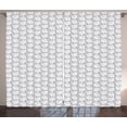 thumbnail image 1 of Ambesonne Flower Curtains 2 Panel Set, Greyscale Rose Blooms, 108" x 90", Pale Grey White, 1 of 3