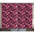 thumbnail image 1 of Ambesonne Ombre Curtains 2 Panel Set, Modern Floral Leaf Nature, 108" x 63", Purple White, 1 of 3
