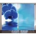 thumbnail image 1 of Ambesonne Flower Curtains 2 Panel Set, Orchid Floral Design, 108" x 96", Violet Blue White, 1 of 3
