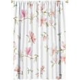 thumbnail image 1 of Flower Curtains Watercolor Pink Peach Blossom Leaves Nature Spring Pattern Blackout Print Rod Pocket Window Drapes for Bedroom Living Room 52x84in, 1 of 6