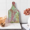 thumbnail image 1 of Flower Cutting Board, Floral Design with a Grunge Style Dated Background Retro Artisan Pattern, Decorative Tempered Glass Cutting and Serving Board, Wine Bottle Shape, Pink and Green, by Ambesonne, 1 of 5