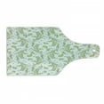 thumbnail image 1 of Flower Cutting Board, Paisley Leaf Antique Stem Swirl Traditional Damask Fashion Stylize Flora, Decorative Tempered Glass Cutting and Serving Board, Wine Bottle Shape, Green Black White, by Ambesonne, 1 of 1