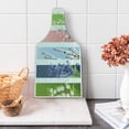 thumbnail image 1 of Flower Cutting Board, Spring Flowers on Different Backgrounds Lily Blossoms Valley Primrose Floral Print, Tempered Glass Cutting and Serving Board, Wine Bottle Shape, Multicolor, by Ambesonne, 1 of 1