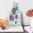 thumbnail image 1 of Flower Cutting Board, Watercolors Illustration of Different Kinds of Flowers Boho Style Pattern, Decorative Tempered Glass Cutting and Serving Board, Wine Bottle Shape, Pink Purple Blue, by Ambesonne, 1 of 5