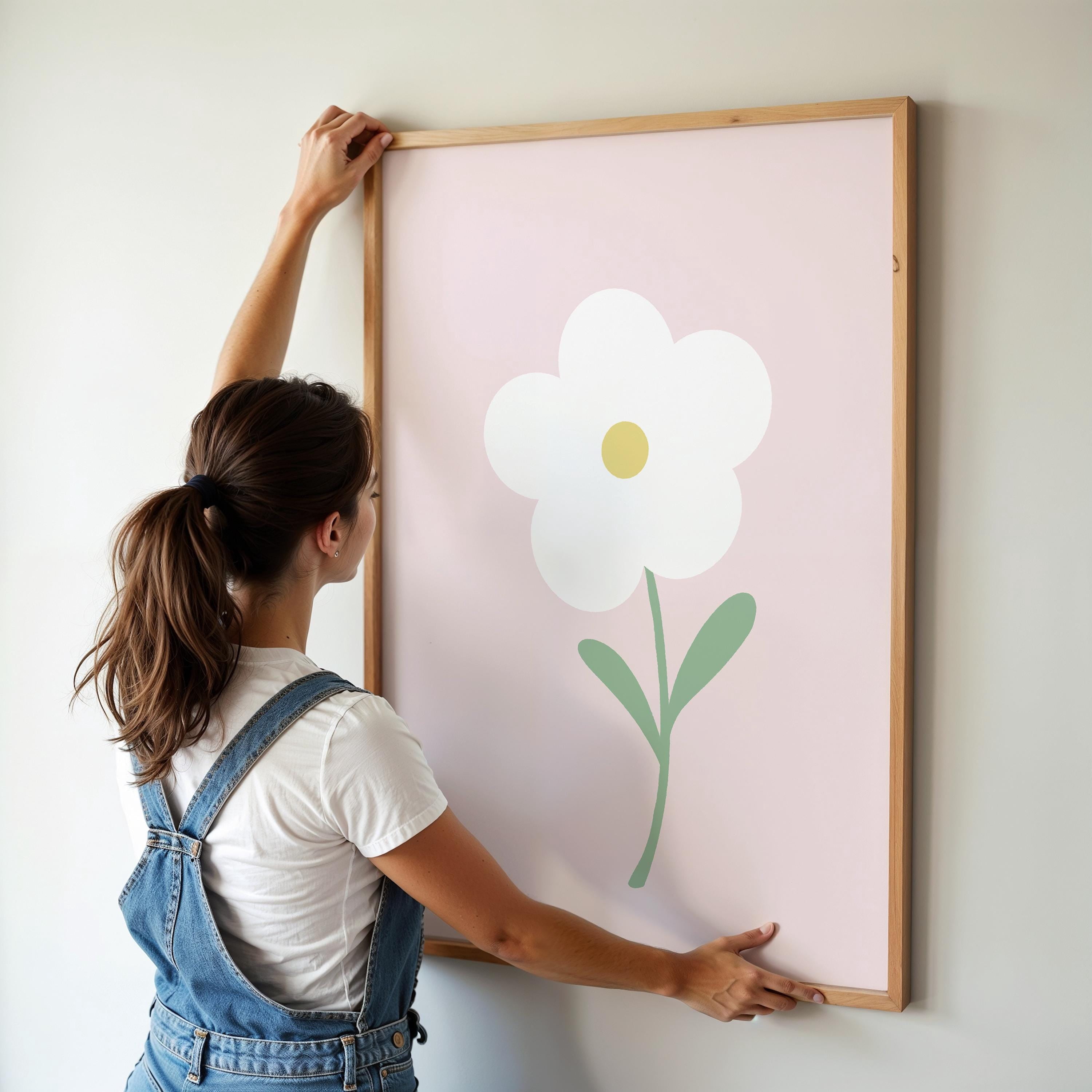 Daisy Rint Flower Daisy Nursery Minimalist Kids Daisy Nursery Floral Baby Girl ...