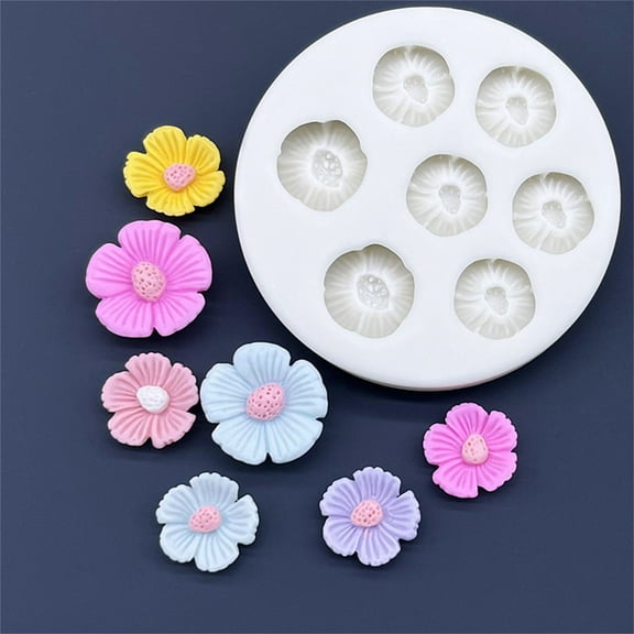 Flower Daisy Silicone Sugarcraft Mold Resin Tools Cupcake Baking Mould Fondant Tools,Jelly Mold Silicone,Strawberry Candle Mold,Candle Molds,Fruit Silicone Mold,(C)2.5"