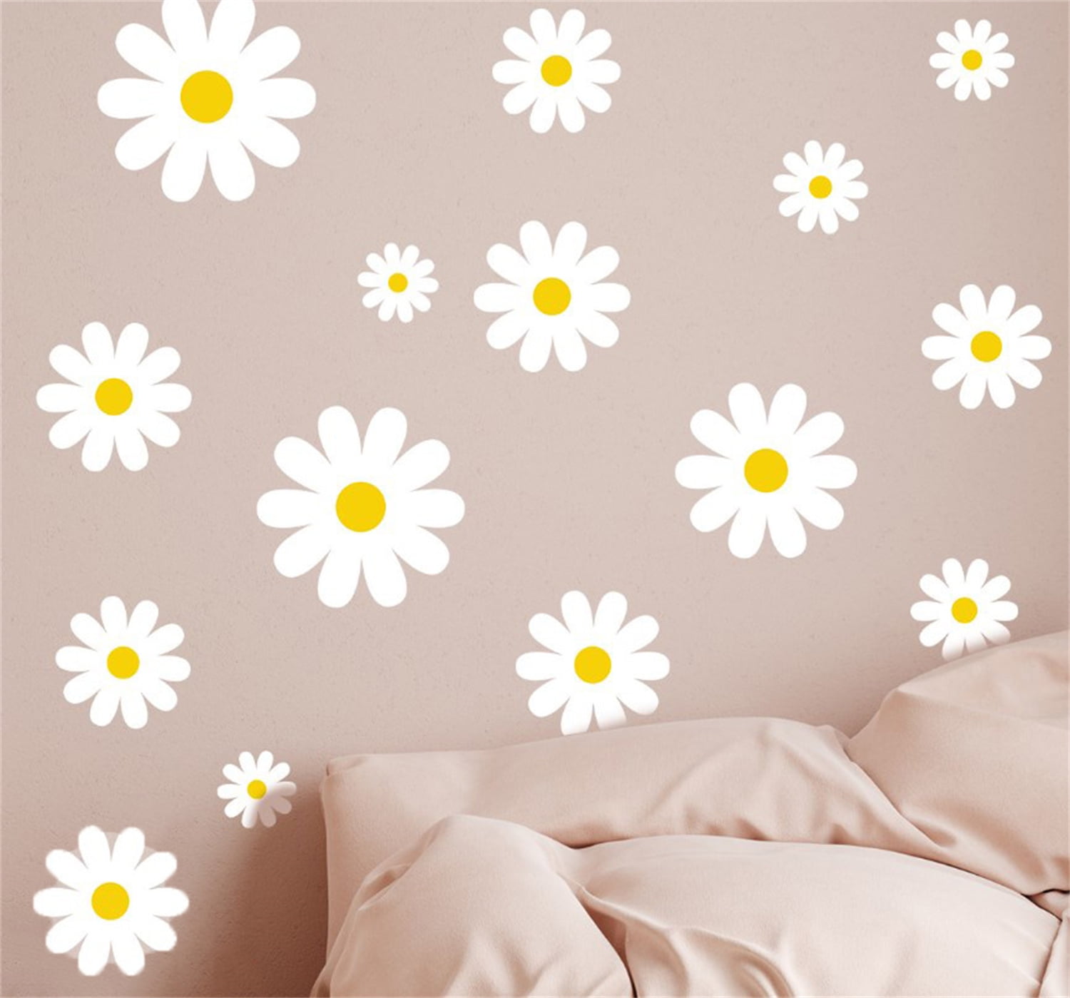 Flower Daisy Wall Decals,3 Sheets Daisy Wall Stickers,Flower Wall ...