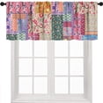thumbnail image 1 of Flower Daisy Window Valance for Kitchen,Rustic Retro Blue Teal Floral Farmhouse Spring Butterfly Plant Farm Window Treatment for Bedroom Living Room 1 Piece,54x18 Inch, 1 of 4