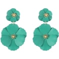thumbnail image 1 of Flower Dangle Earrings Boho Layered Floral Petal Drop Earrings Statement Beach Large Double Flower Stud Earring for Women Statement Vacation Jewelry, 1 of 8