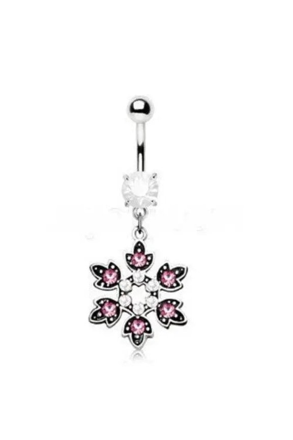 Flower Dangle Navel Ring
