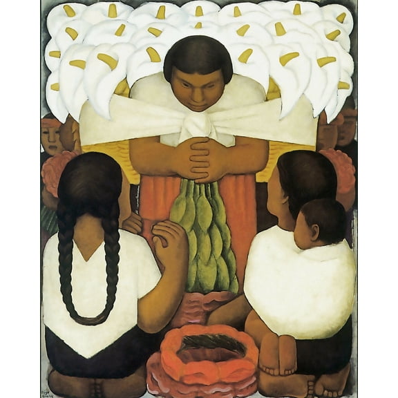 "Flower Day, Diego Rivera - CANVAS OR FINE PRINT WALL ART"
