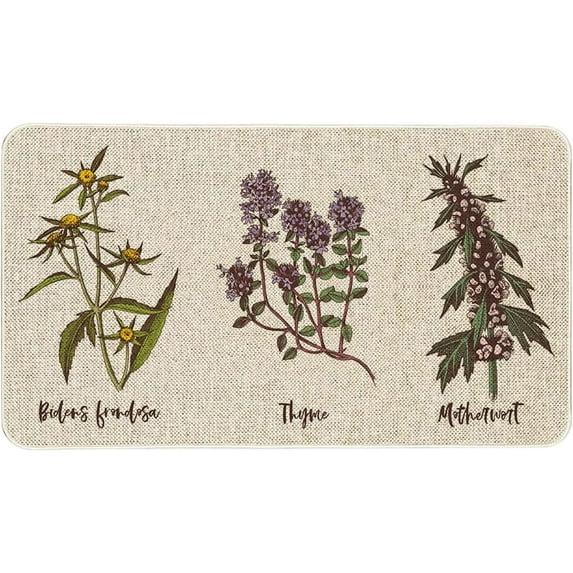 Flower Decorative Door Mat,Farmhouse Kitchen Mats Burlap Welcome Floor Slippioneer Woman Kitchen Accessories Switch Mat for Outdoor 17 x 30 in