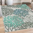 thumbnail image 1 of Flower Decorative Rug, Modern Dahlia Inspired Petals Blossom Abstract Garden Design Print, Quality Carpet for Bedroom Dorm and Living Room, 6 Sizes, Charcoal Grey and Seafoam, by Ambesonne, 1 of 4