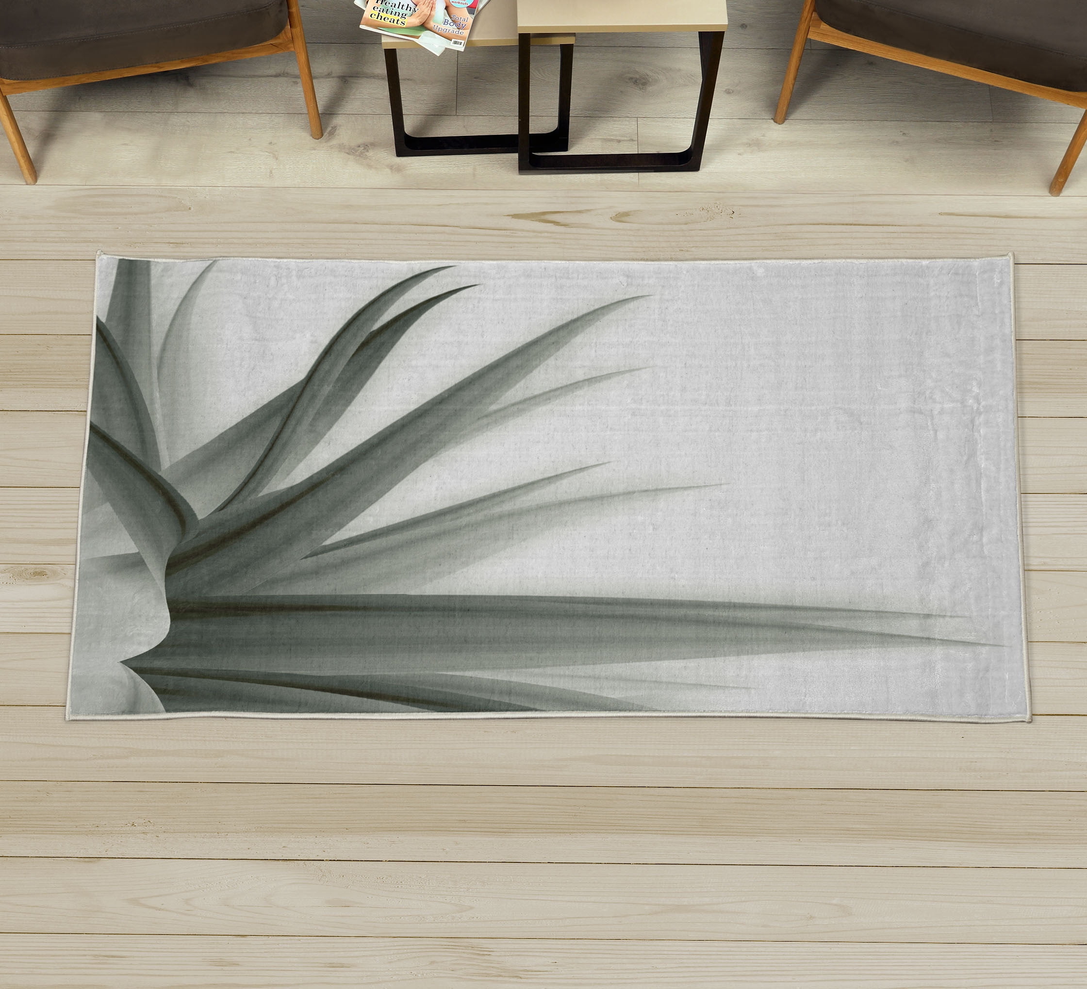 Changed Rug Flower Decorative Rug, Ombre Color Change Style Leaves Water Colored ...