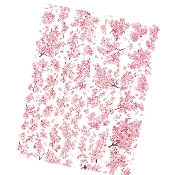 Flower Decorative Tape 60mmX2Meter Water Adhesive PET Tape for Art Craft Scrapbooking Journal Photo Album