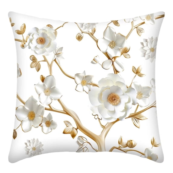 Flower Decorative Throw Pillow Cover, Square Couch Pillow Case, Outdoor Farmhouse Pillowcase Cushion Covers Sofa Living Room Bedroom Home Decoration
