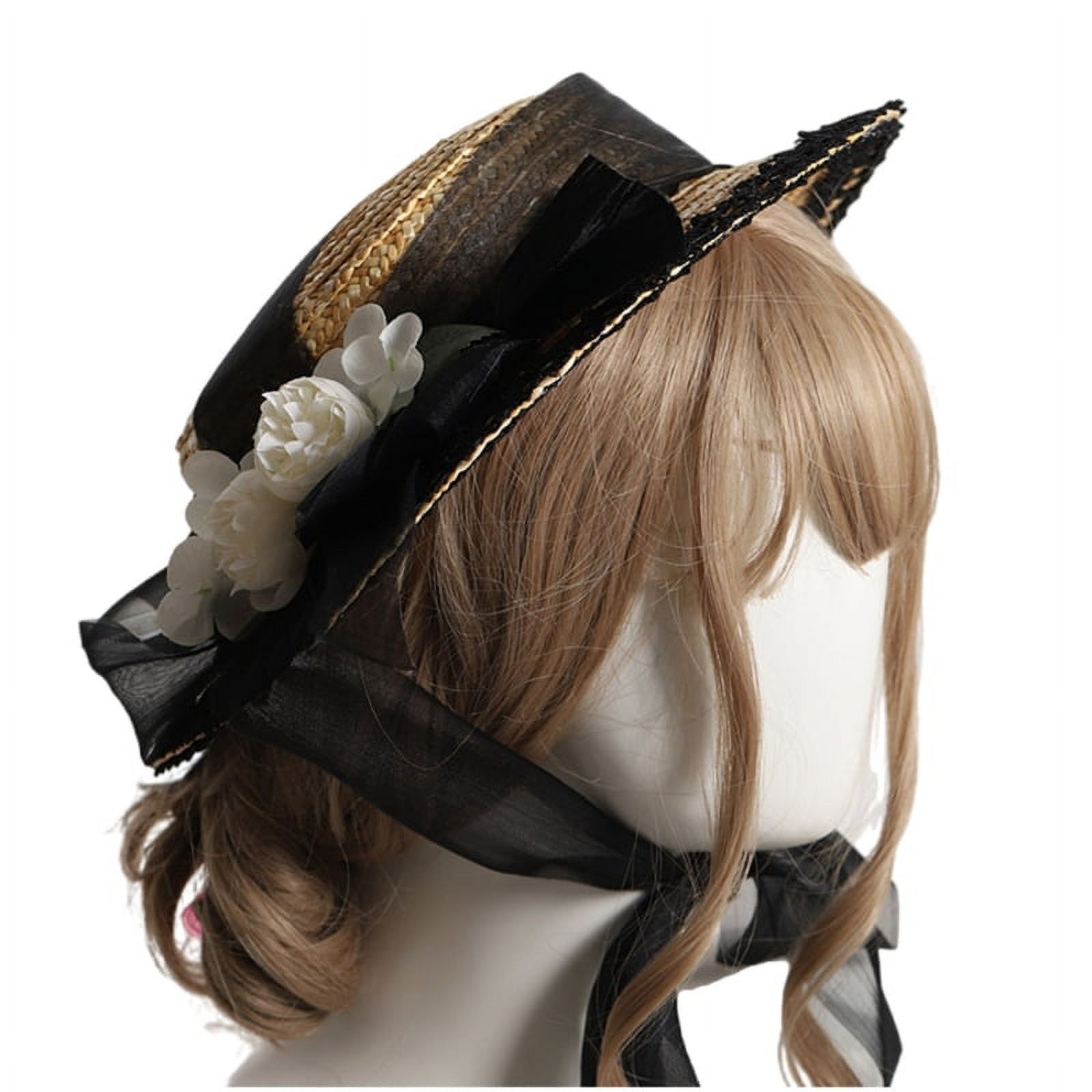 Flower Decors Women Bonnet Hat Flat Bonnet Tea Party Flat Hat Outdoor ...