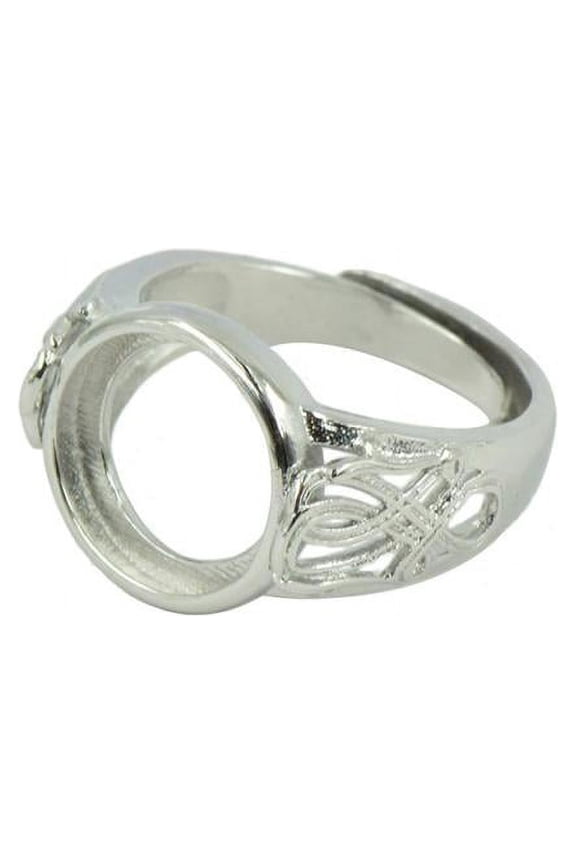 Flower Design 12mm Round Bezel Adjustable Blank Bases Setting DIY Jewelry Making Findings Crafts