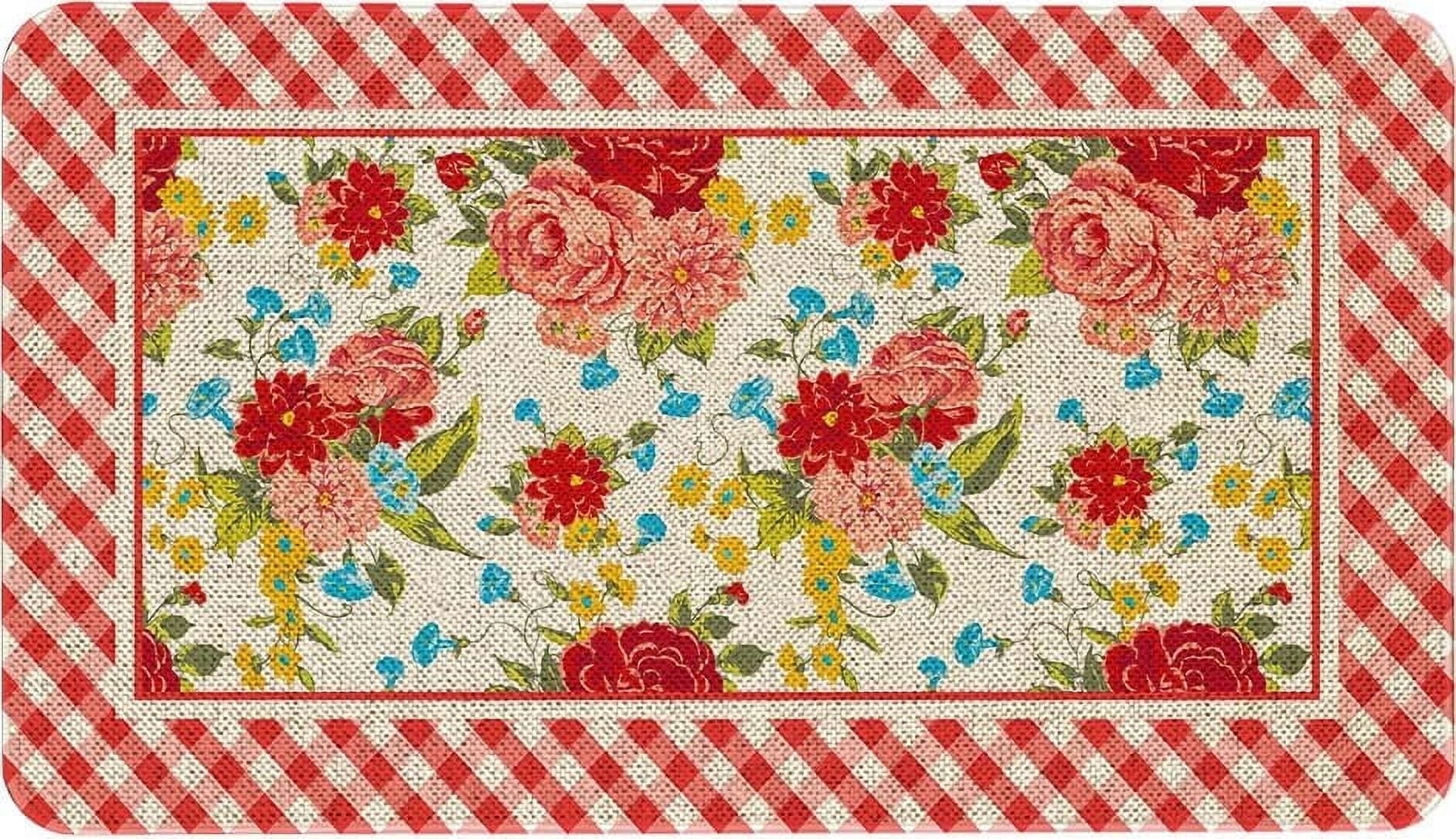 Flower Design Bathroom Rugs, Extra Soft and Absorbent Microfiber Pioneer Flower Woman Bath Mat, Non-Slip, Quick Dry Shaggy Bath Carpet, Suitable for Bathroom Floor, Tub, Shower 17x30 Inch