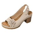 thumbnail image 1 of Fukaraa Fish Mouth Sandals Women Orthopedic Arch Support Leather Wedge Platform, 1 of 9