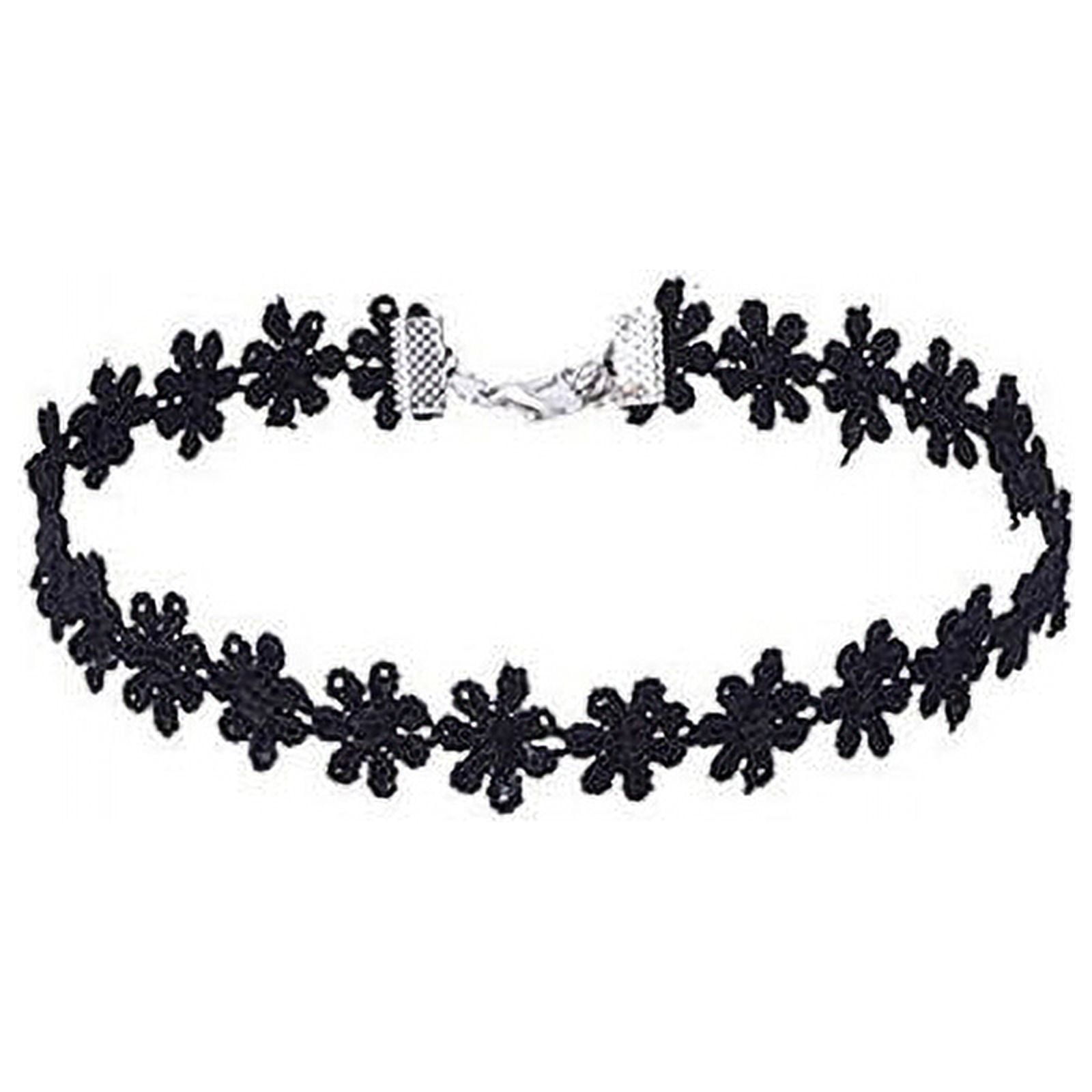 Flower Design Velvet Choker Necklace