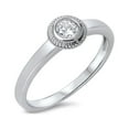 thumbnail image 1 of Flower Designer Cubic Zirconia Silitaire Ring Sterling Silver 925, 1 of 3