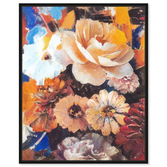 Flower Details Canvas Vintage Floral Wall Art by Art Remedy, Black Frame, 16" x 20"