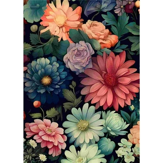 Flower Diamond Art Kits for Adults, Flower Diamond Painting Kits for Adults, DIY 5D Full Drill Gem Art Kit, Easy Diamond Dots for Beginners for Gift Home Decor 12x16 Inch