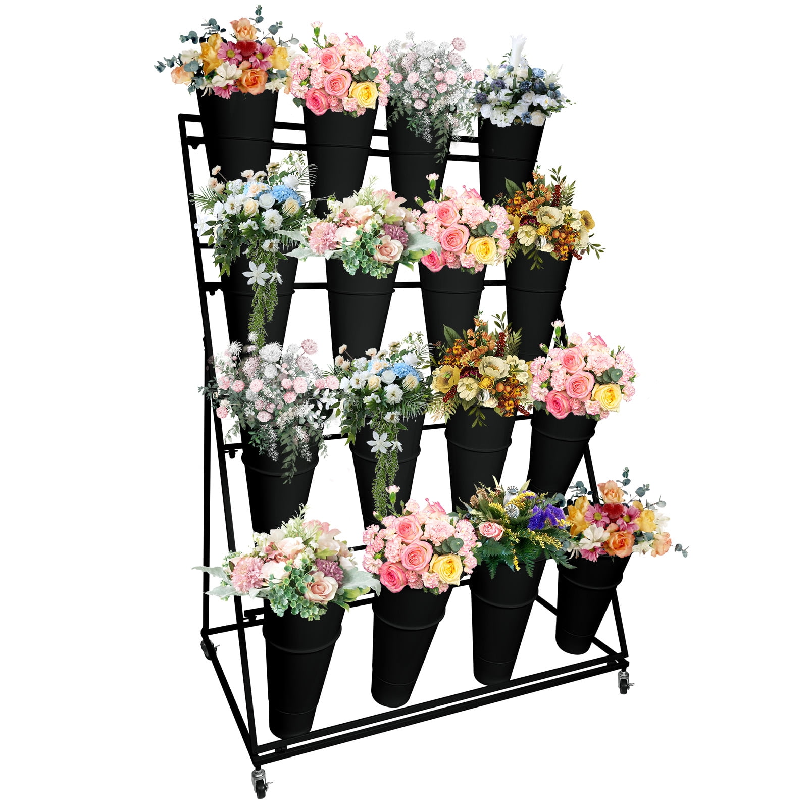 Flower Display Rack,45 inch Tall 4 Layers Metal Plant Stand with 16 ...