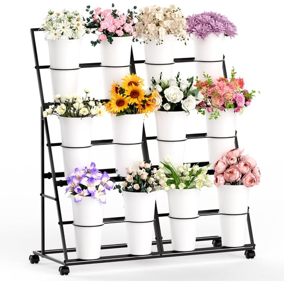Flower Display Stand 3 Tier Flower Cart for Indoor Outdoor Wedding Garden