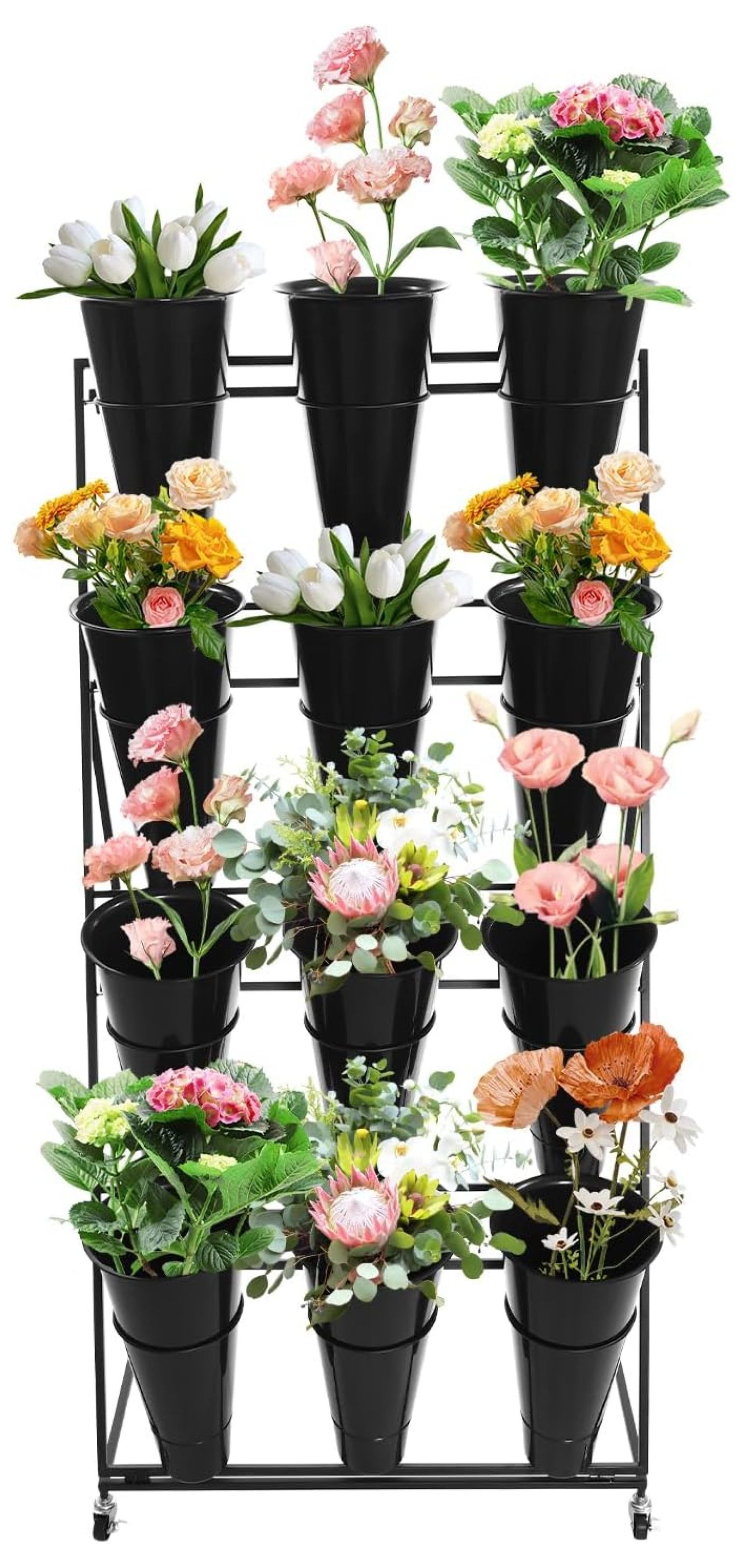 Flower Display Stand, Flower Display Stand with Buckets, Flower Bar
