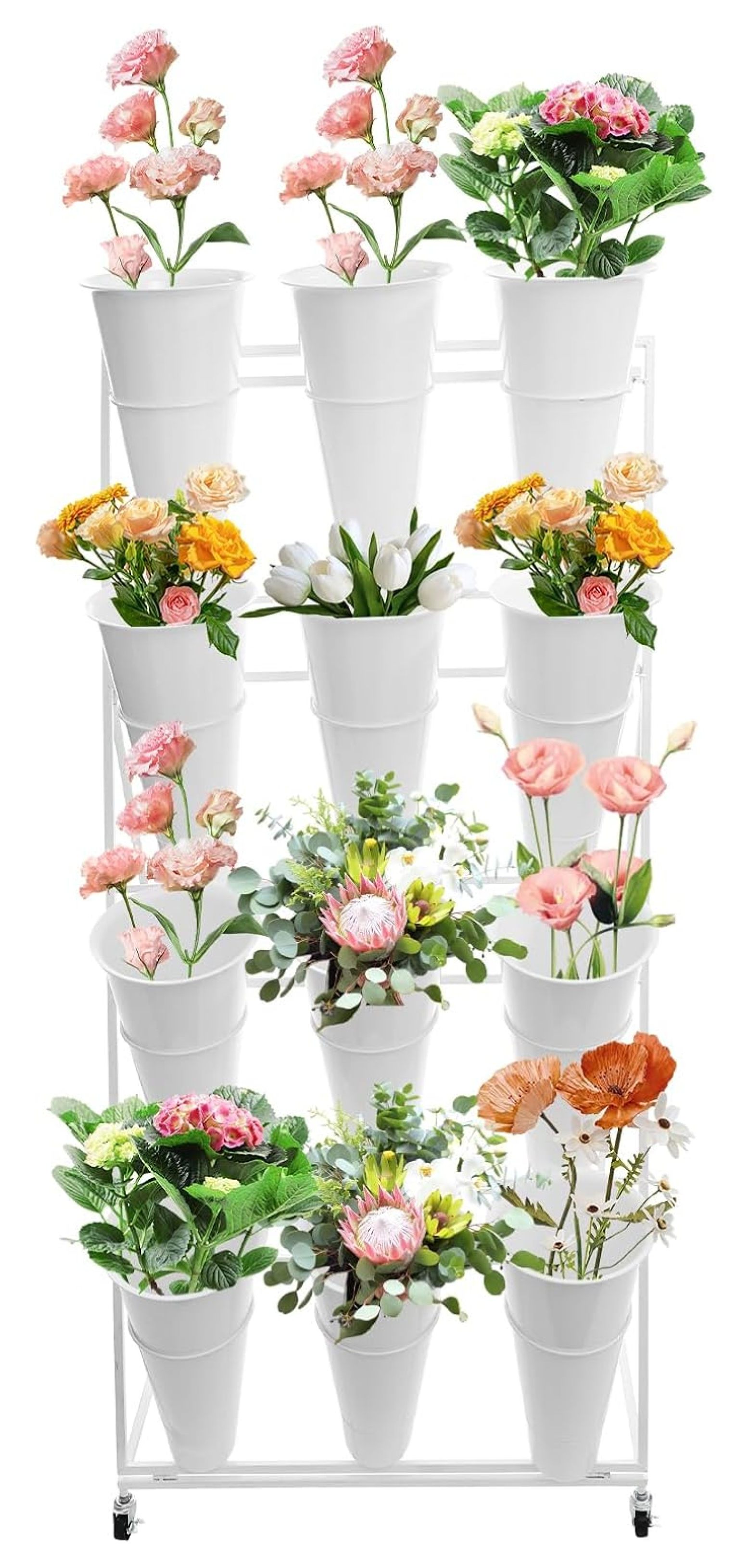 Flower Display Stand, Flower Display Stand with Buckets, Flower Bar