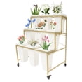 thumbnail image 1 of Flower Display Stand With Wheels, 3 Layers Plant Cart with 9PCS Buckets, Moving Flower Rack for Indoor, Outdoor Patio Garden, Living Room, Florist, 1 of 30