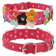 thumbnail image 1 of Flower Dog Collars,Pet Collar Dog Collar Crystal Studded Pet Collar For Small Medium Dog(XS,Red), 1 of 3