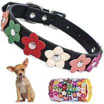 Flower Dog Collars for Small Dogs, Fancy Pretty Colorful Floral Cute Girl Puppy Collar for Xs Small Breed Pet Female Dogs Cats