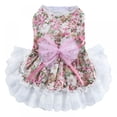 thumbnail image 1 of Flower Dog Dress for Pet Clothes Birthday Party Doggie Sundress Puppy Lace Clothes Pink, 1 of 8