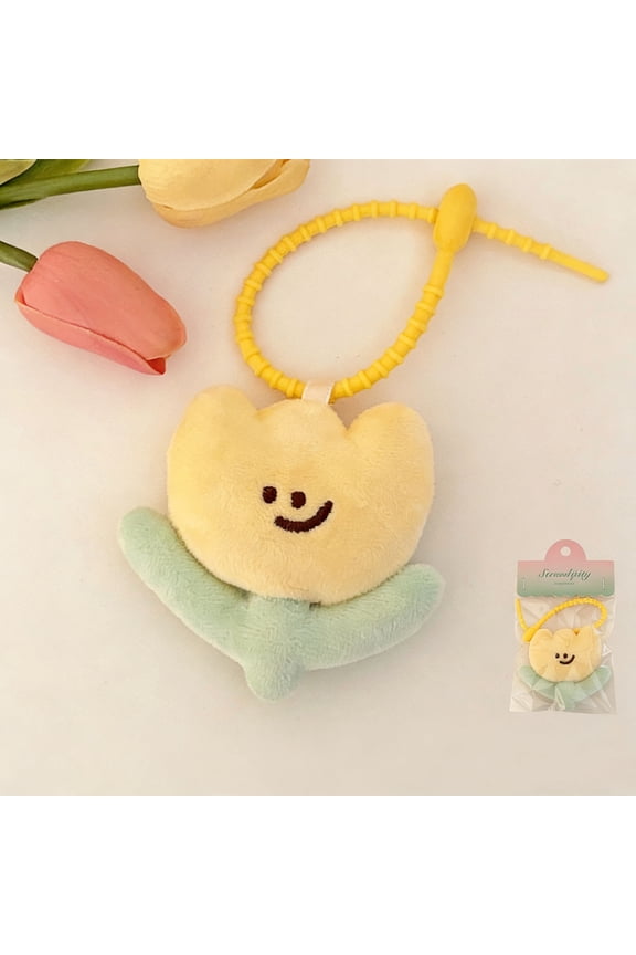 Flower Doll Keychain Pendant, Cute Bag Charm, Girlfriend Gift, Couple Accessories, Soft Fabric Doll Keychain, Decorative Key Ring, Adorable Bag Pendant, Sweet Doll Pendant