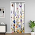 thumbnail image 1 of Flower Door Curtain 42 Wx80 L inch,Flying Butterfly Blackout Curtain Privacy,Cottage Floral Doorway Curtain,Wildlife Door Drape for Bedroom Living Room, 1 of 5