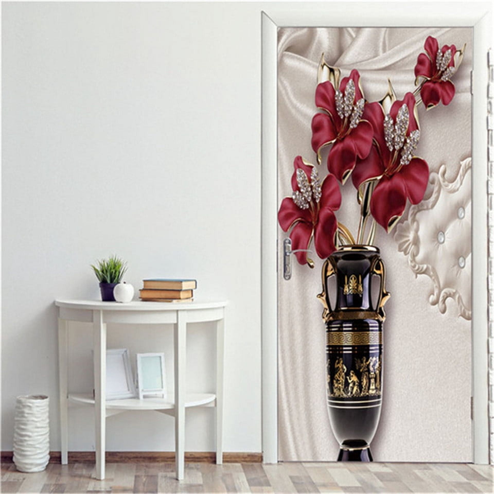 Grapes & Wine Glass Door Decal - Large PVC Self-Adhesive Waterproof Wall Sticker