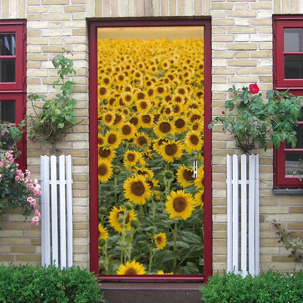 Flower Door Sticker 3D Wallpaper Adhesive Romantic Rose Custom Wall flower-door-sticker-3d-wallpaper-adhesive-romantic-rose-custom-wall
