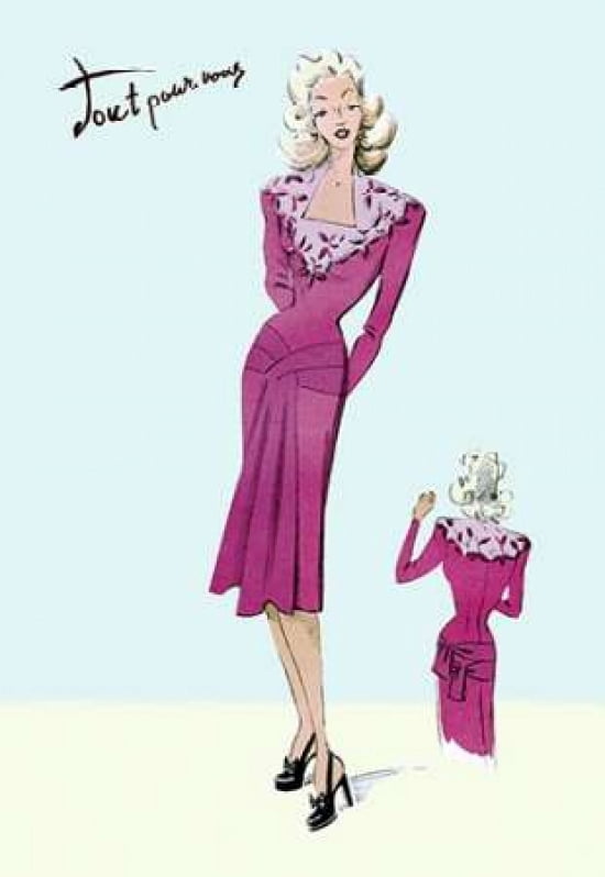Flower Dress 1947 Canvas Art - Unknown (12 x 18)