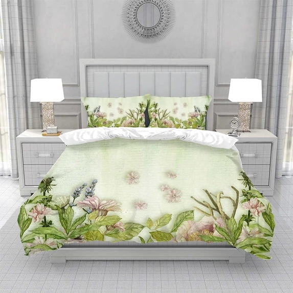 Flower Duvet Cover Set,Bedding Set for Kids and Adult, Home Decor,Twin Size
