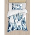 thumbnail image 1 of Flower Duvet Cover Set, Bunch of Different Size X-rays Complex Structures of Mother Nature Art Print, Decorative 2 Piece Bedding Set with 1 Pillow Shams, Twin Size, Teal White, by Ambesonne, 1 of 3