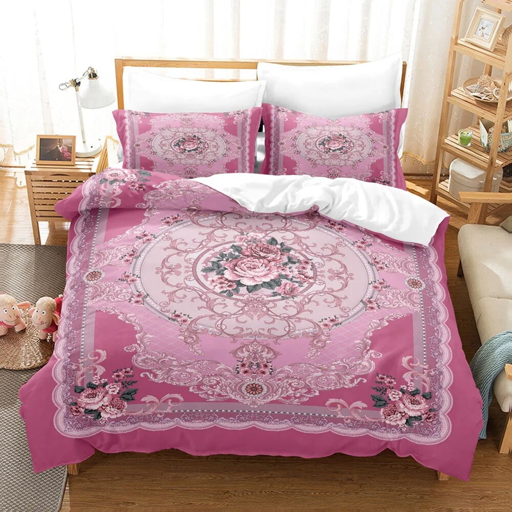 Flower Duvet Cover Set Colourful Flower 3D Print King Full Size