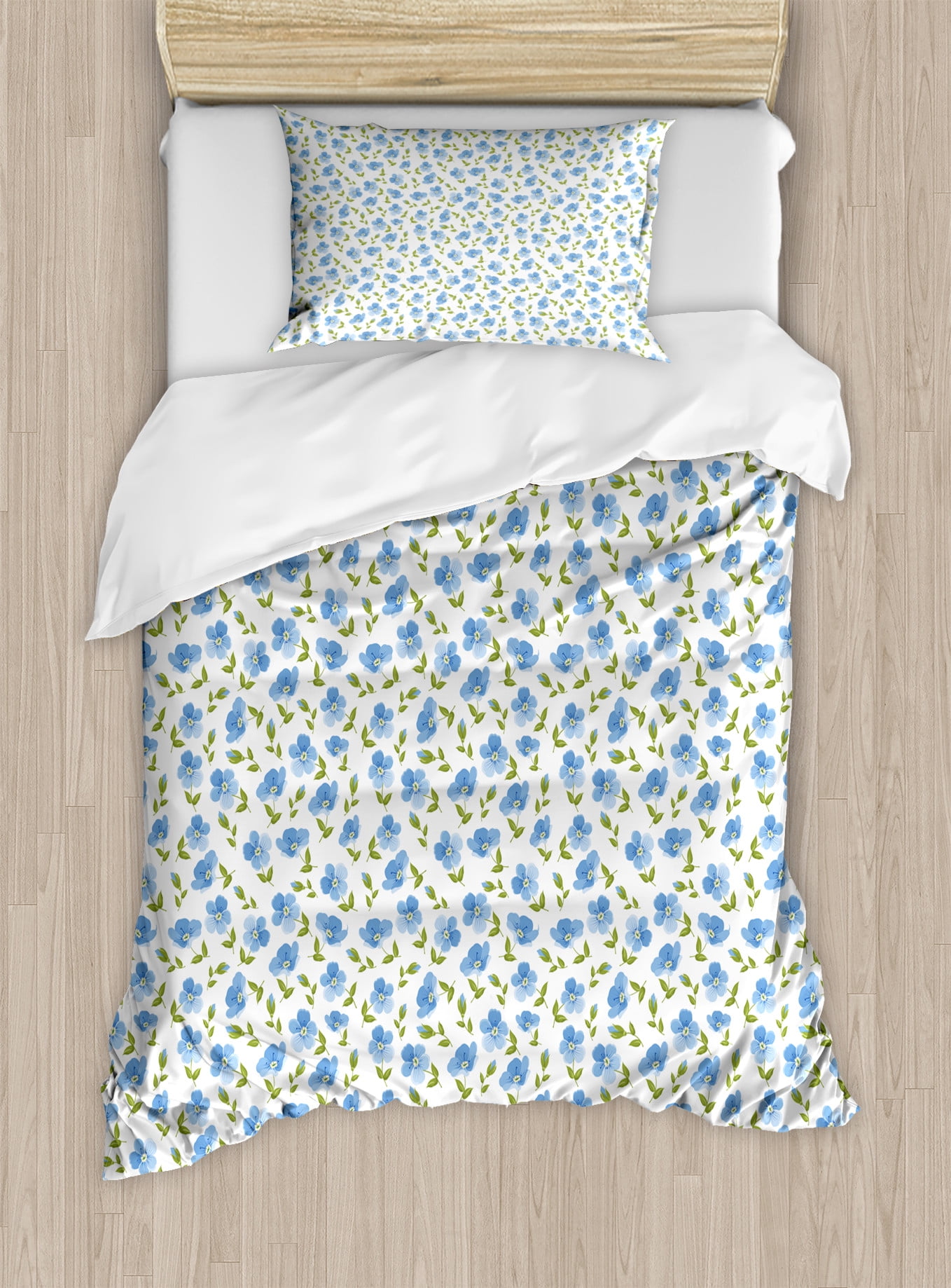 Swedish Floral Pattern Print Duvet Cover Bedding Set