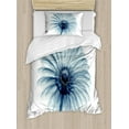 thumbnail image 1 of Flower Duvet Cover Set, Photo of a Daisy Flower with X-rays Different Look to the Plants in Nature Art Print, Decorative 2 Piece Bedding Set with 1 Pillow Shams, Twin Size, Teal White, by Ambesonne, 1 of 3
