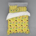 thumbnail image 1 of Flower Duvet Cover Set, Rural Blooms Vibrant Exquisite Buds Meadow Branches Retro Classic Feminine Design, Bedding Set with Shams and Fitted Sheet, 3 Sizes, by Ambesonne, 1 of 3