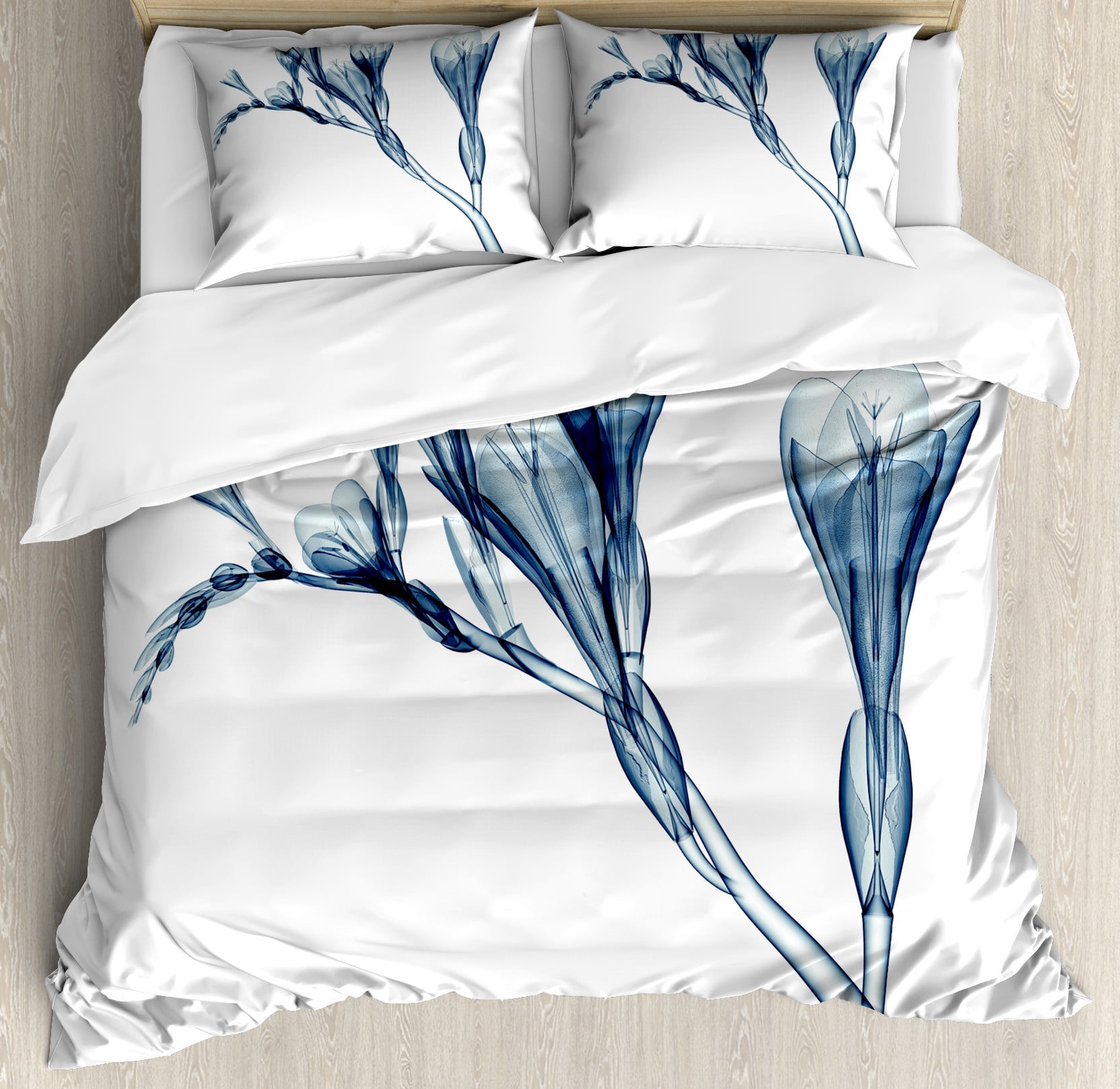 Flower Duvet Cover Set, Uv Style Picture of Flower Floral Radiography