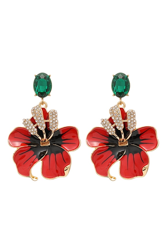 Flower Earrings Elegant Studs Earrings Modern Flower Ear Studs Copper Texture Ear Jewelry Suitable for Stylish Outfits